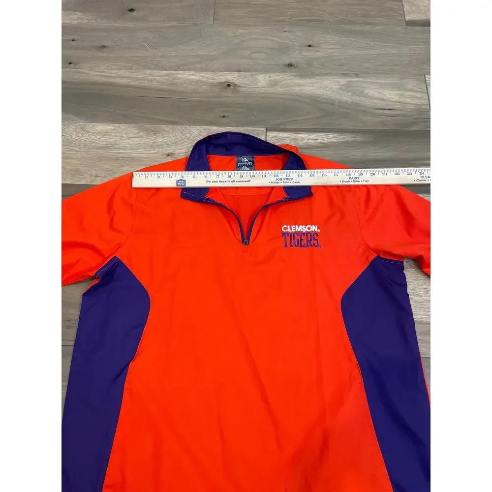 Clemson Tigers M Orange Windbreaker NWT Knights Apparel Embroidered Front Back